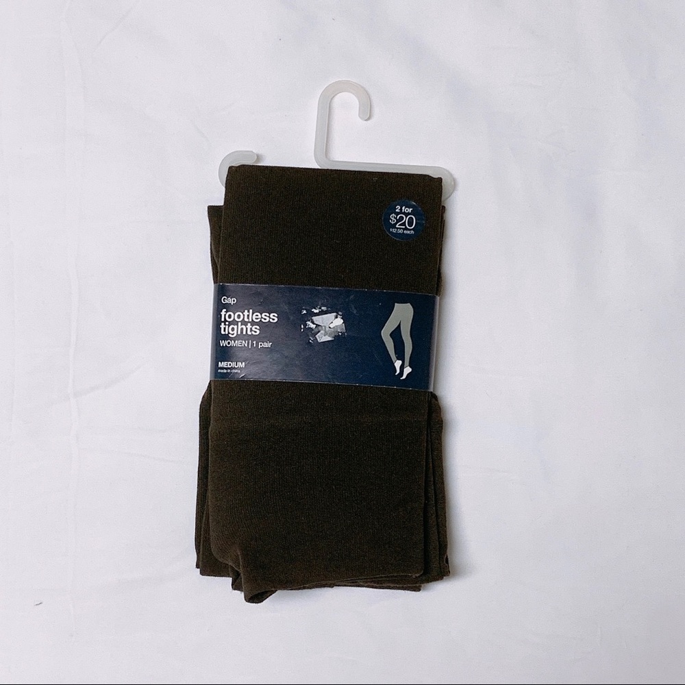 Gap footless tight, brown, M, new